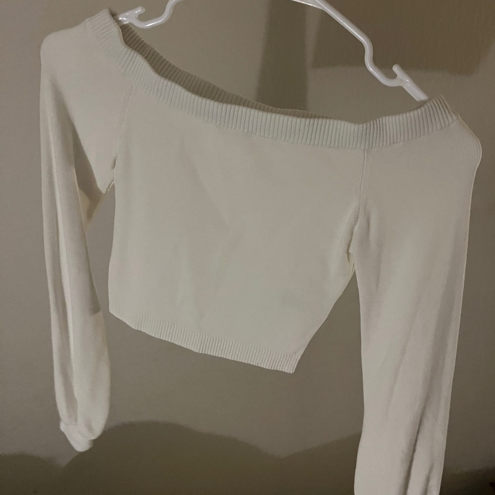 Off-Shoulder Garage Sweater